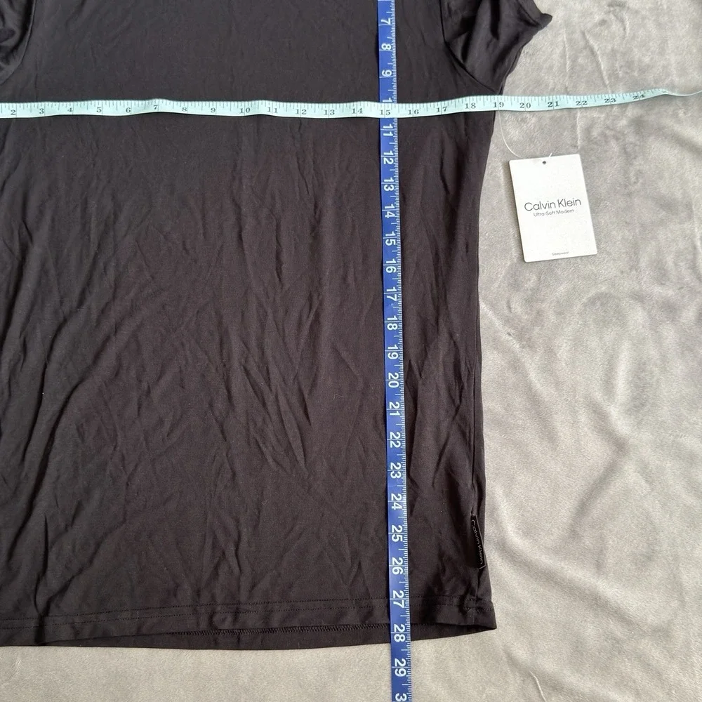 Calvin Klein Men's M Ultra Soft Modern Sleep Shirt Black Crew Neck Modal Blend